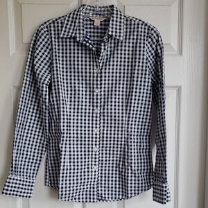 Brooks Brothers Black and White Checkered Button Down Shirt